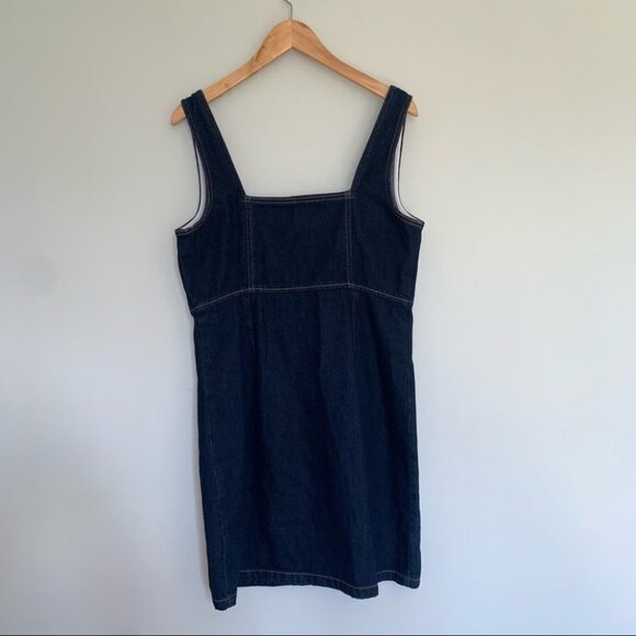 BDG Urban Outfitters Denim Zip Up Mini Dress Tank Blue Denim Size 10 US - Picture 7 of 10